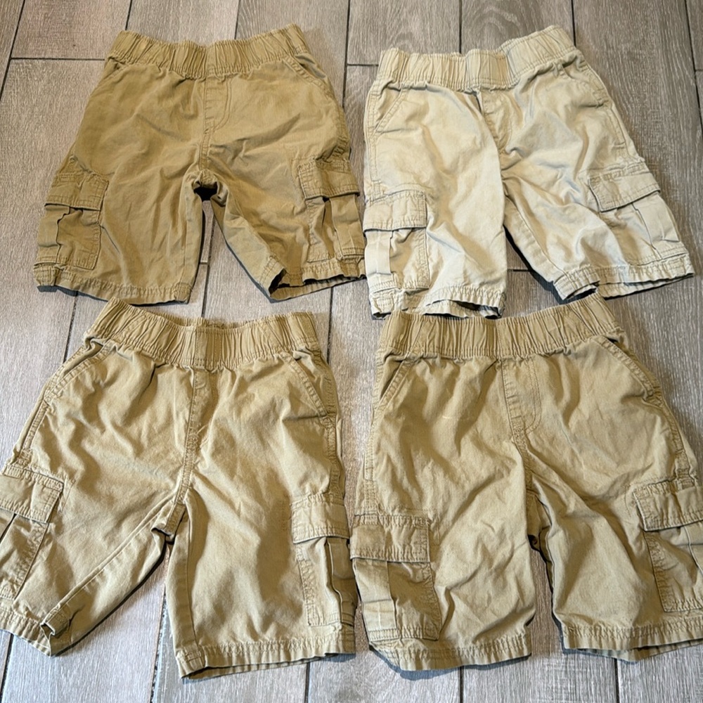 Children's Place Khaki Uniform  Cargo Shorts Boys Size 6 Bulk of 4 Shorts